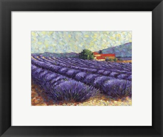 Framed Art Lavender Fields II by Lorraine Westwood 9 1/2 x 11 3/4